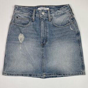 Calvin Klein Distressed Light Wash Denim Jean Pencil Skirt Size 27
